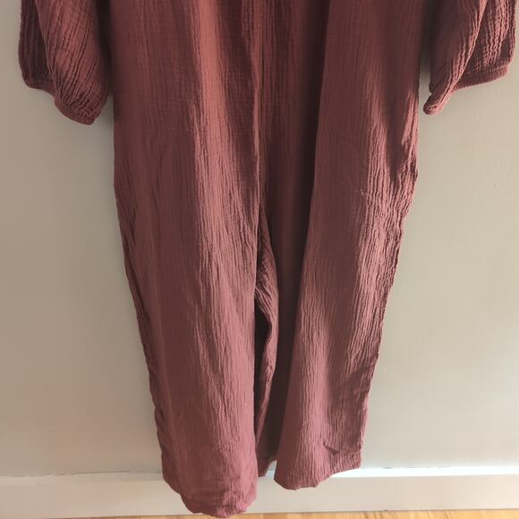 Gap Maternity Mauve Colored Gauze Lounge Jumpsuit Size Large - Picture 9 of 11